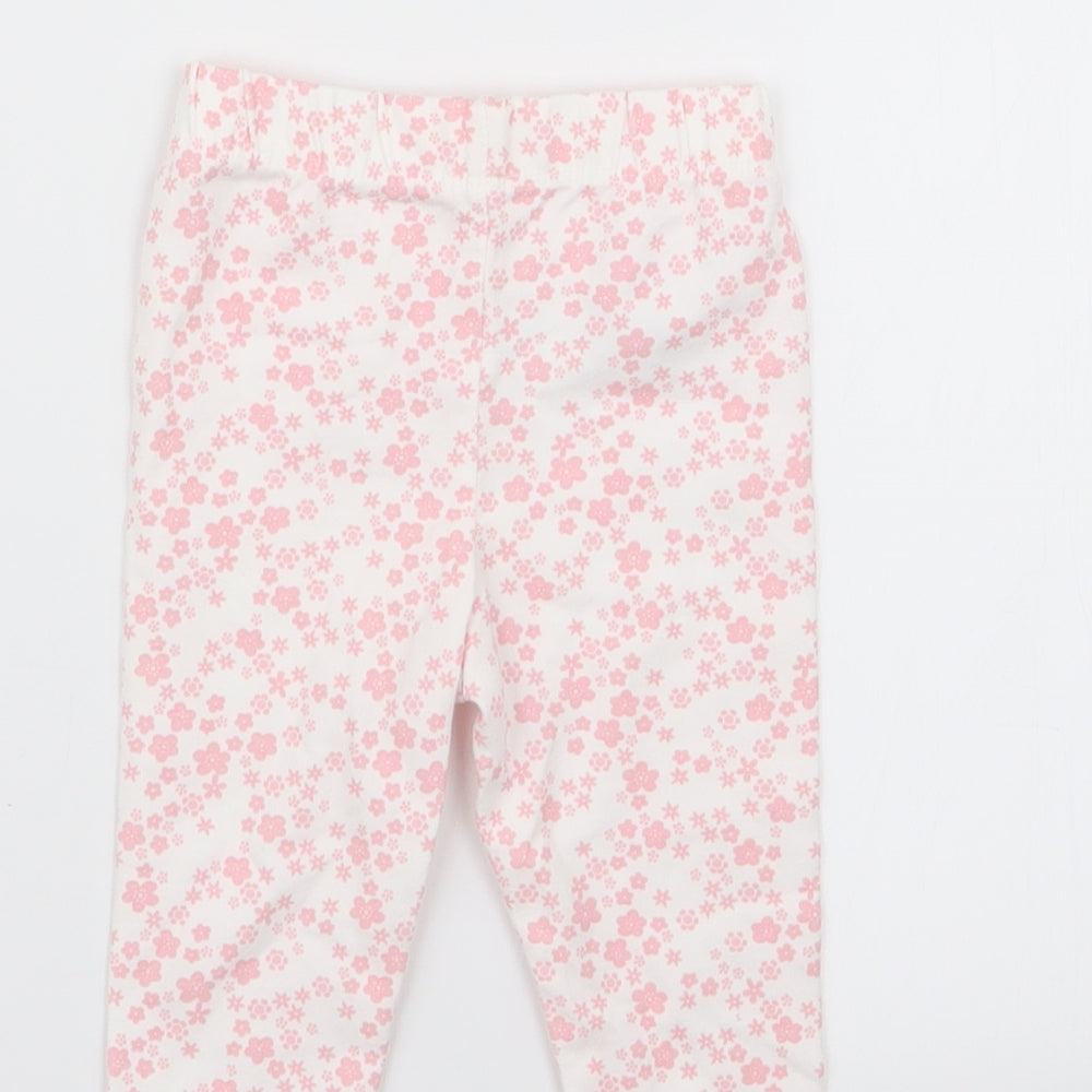 Brand and care label for Asda George girls’ multicoloured floral jogger trousers, size 3-6, months - leggings