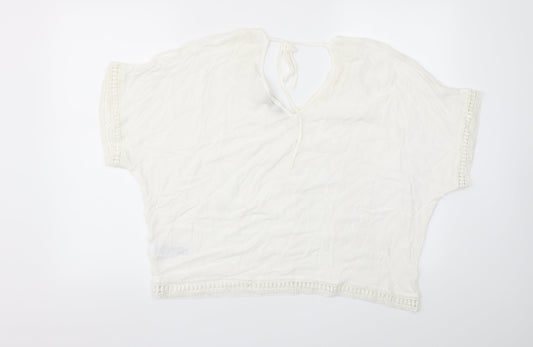 New Look Womens White Basic T-Shirt Size 12