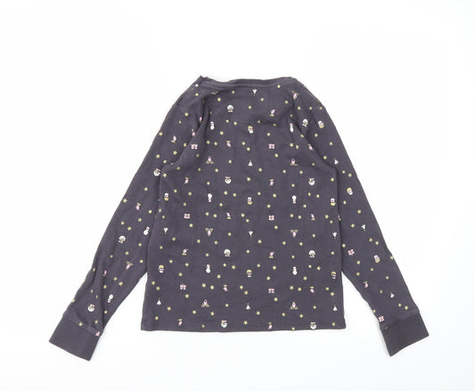 George Girls Grey Animal Print Top Pyjama Top Size 10-11 Years
