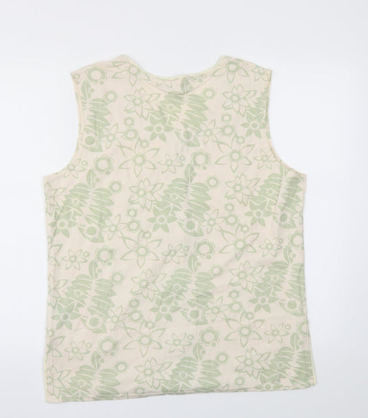 South Lodge Womens Green Floral Basic T-Shirt Size 2XL