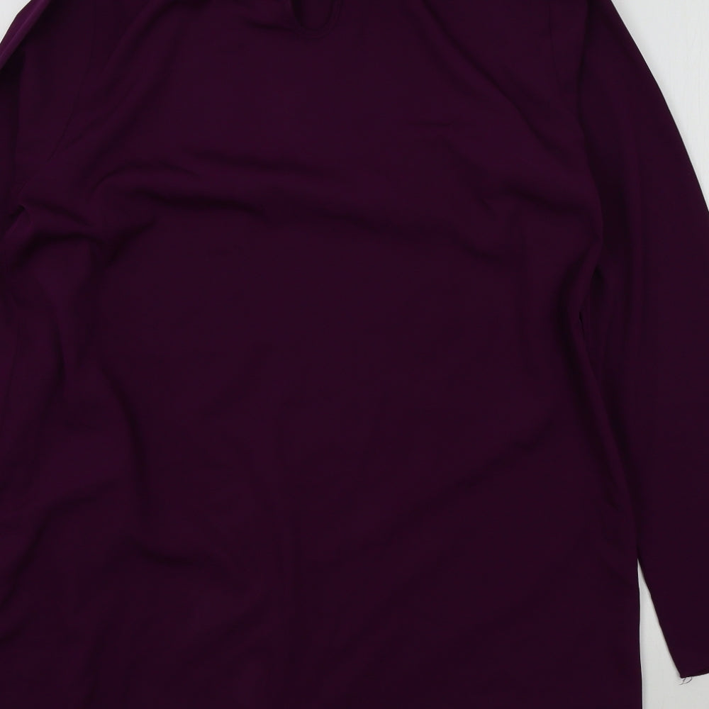 Boohoo Womens Purple Basic Blouse Size 12
