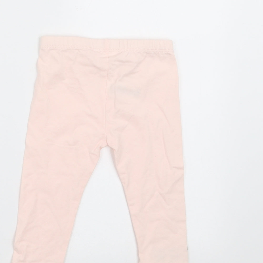 Brand and care label for M&Co girls’ pink trousers, size 6-9, months - guess how much i love you