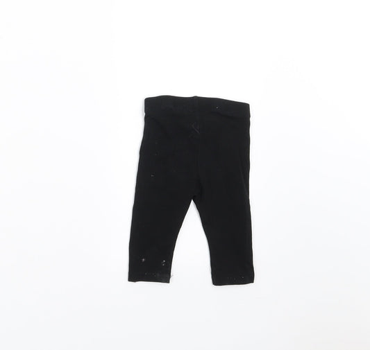 H&M Girls Black Trousers Size 3-6 Months - 2-4 months
