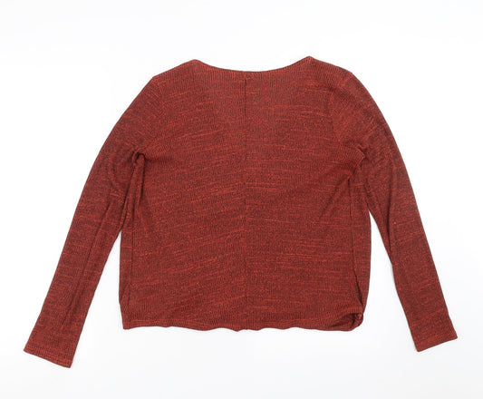 River Island Womens Orange Knit Pullover Jumper Size 10