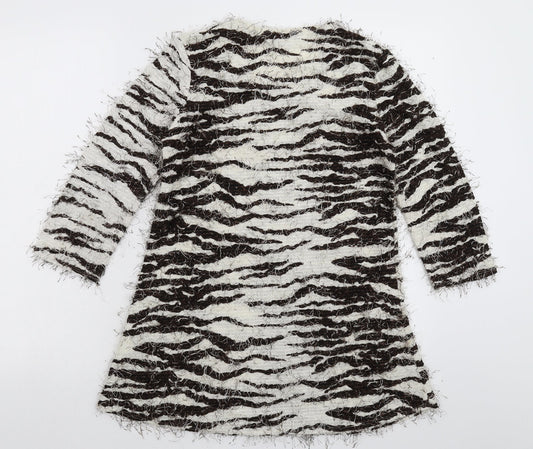 Saloos Womens Multicoloured Animal Print Knit Pullover Jumper Size 10