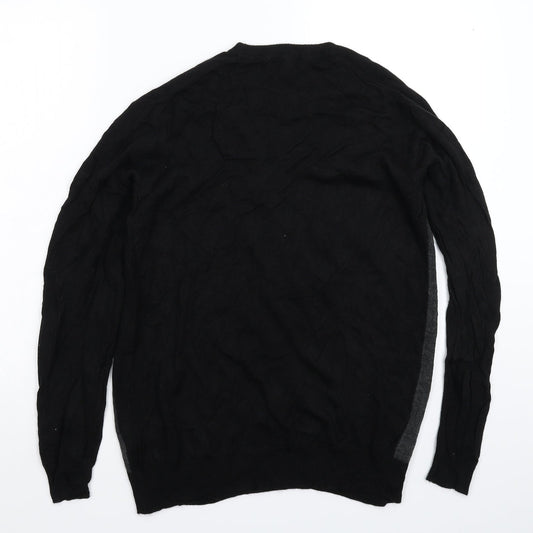 Red Herring Mens Black Knit Pullover Jumper Size M