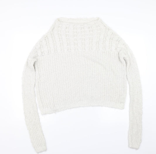 NEXT Womens White Knit Pullover Jumper Size 8