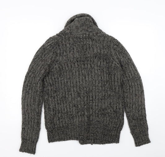 New Look Womens Grey Knit Cardigan Jumper Size 8