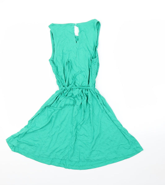 Primark Womens Green Floral A-Line Size 6