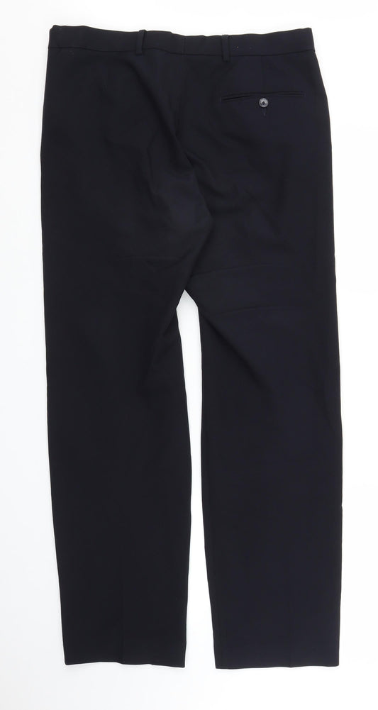 M&S Mens Blue Trousers Size 34 in L31 in