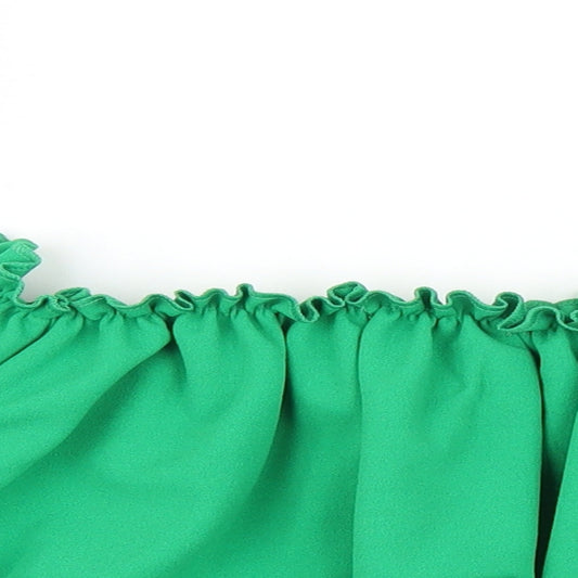 New Look Womens Green Cropped Blouse Size 8