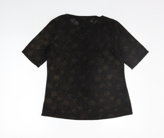 Classic Womens Black Basic T-Shirt Size 12