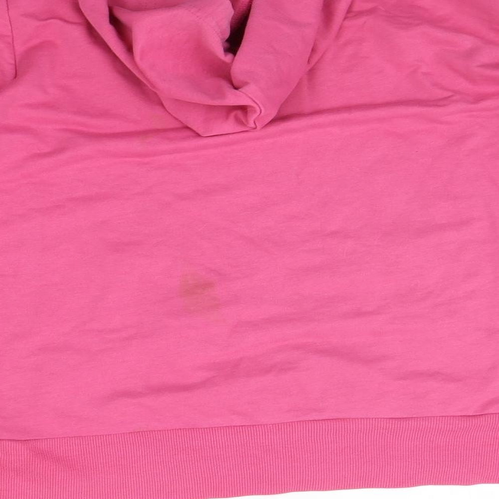 Brand and care label for eVIE women’s pink jumper, size UK 12, - washable mark