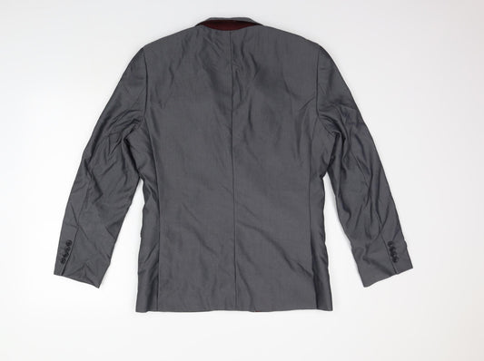 Fellini Womens Grey Jacket Suit Size 10 - polyester