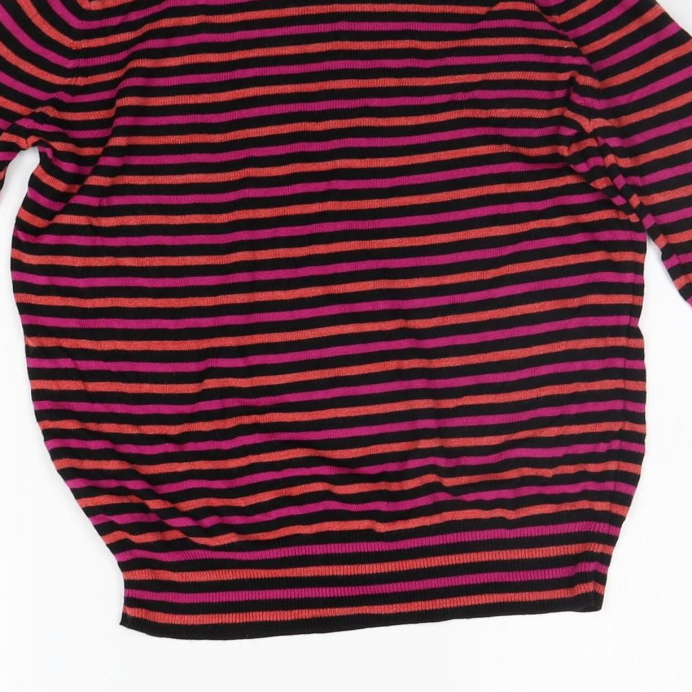 Marks and Spencer Womens Beige Striped Pullover Jumper Size 10