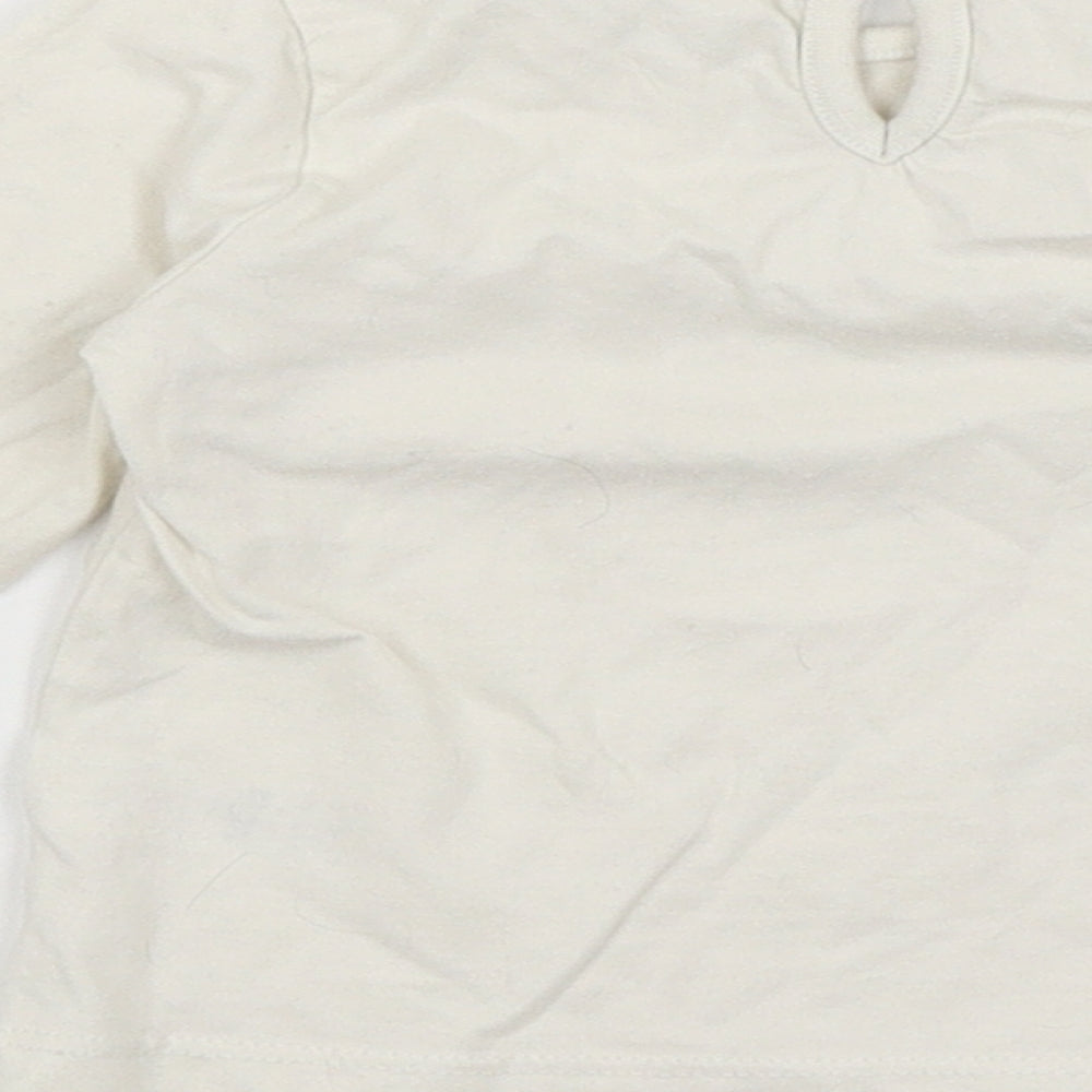 Brand and care label for George Baby White Basic T-Shirt, size 9-12, Months