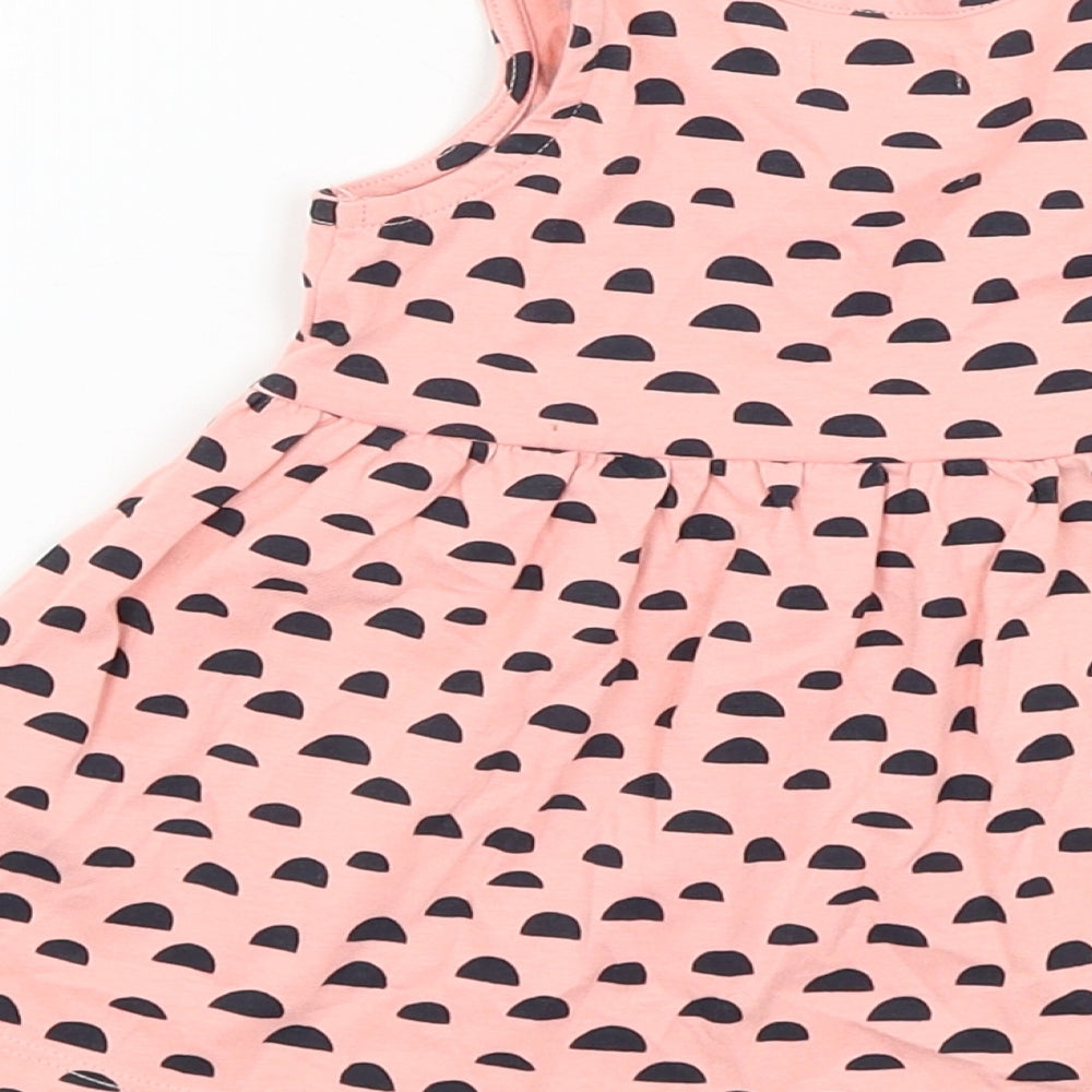Brand and care label for Next Baby Pink Spotted Fit & Flare, size 3-6, Months