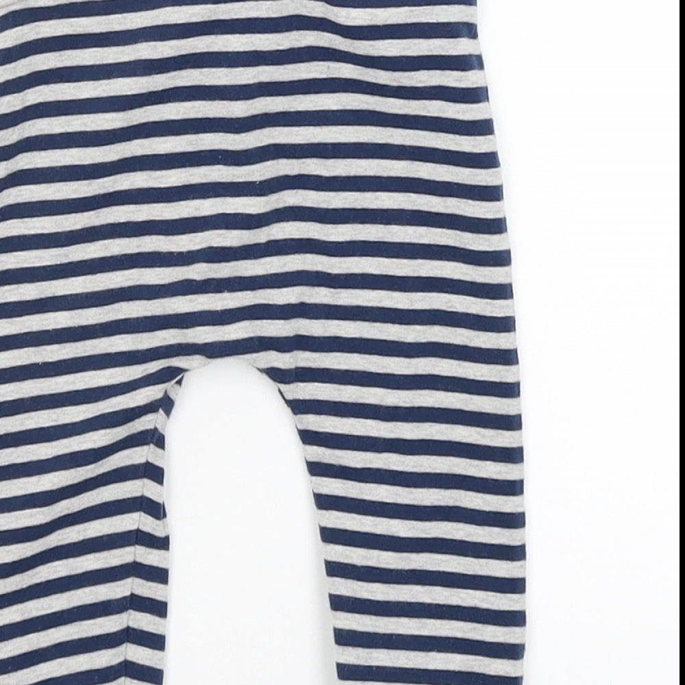 Brand and care label for Next Baby Grey Striped Jogger Trousers, size 6-9, Months