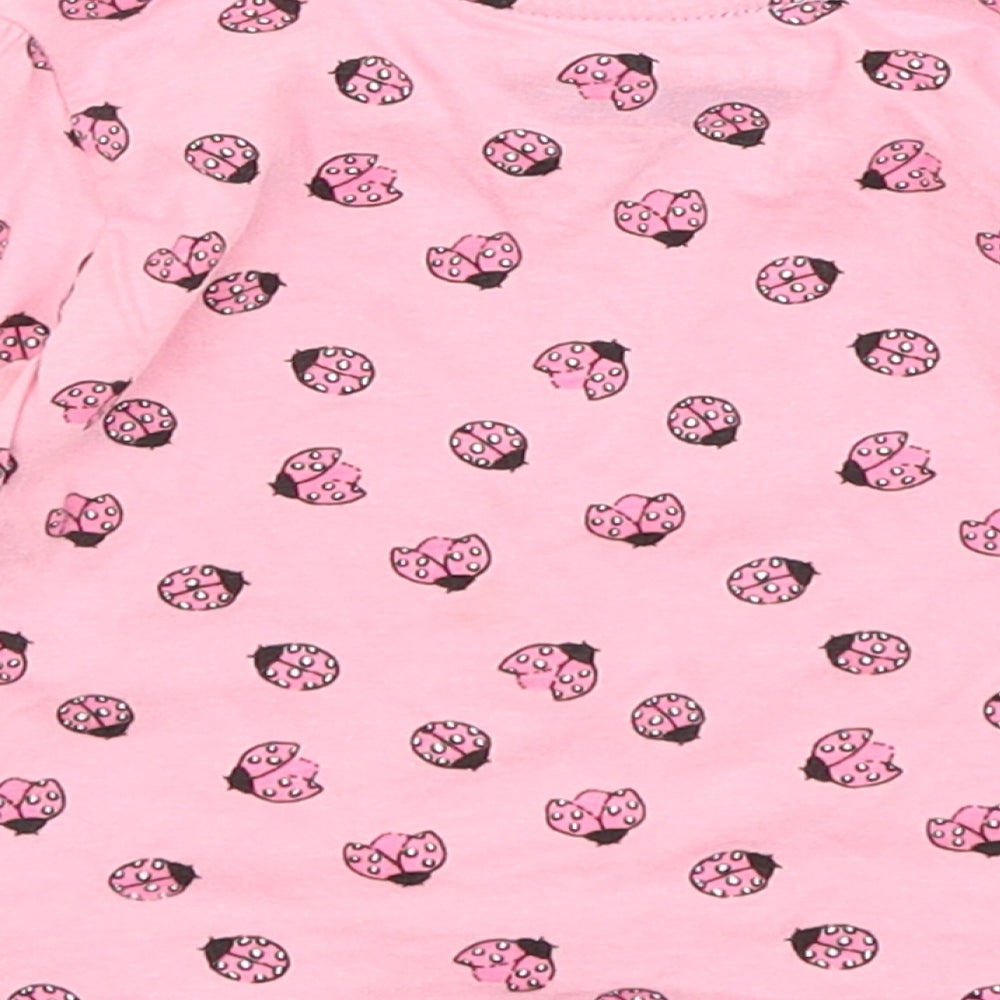 Primark Baby Pink Basic T-Shirt Size 3-6 Months - Ladybugs