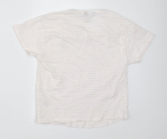 New Look Girls White Striped Basic T-Shirt Size 10-11 Years