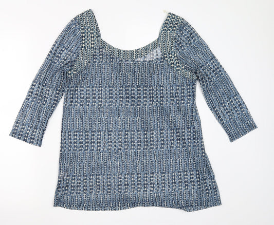 Preworn Womens Blue Basic Blouse Size 12
