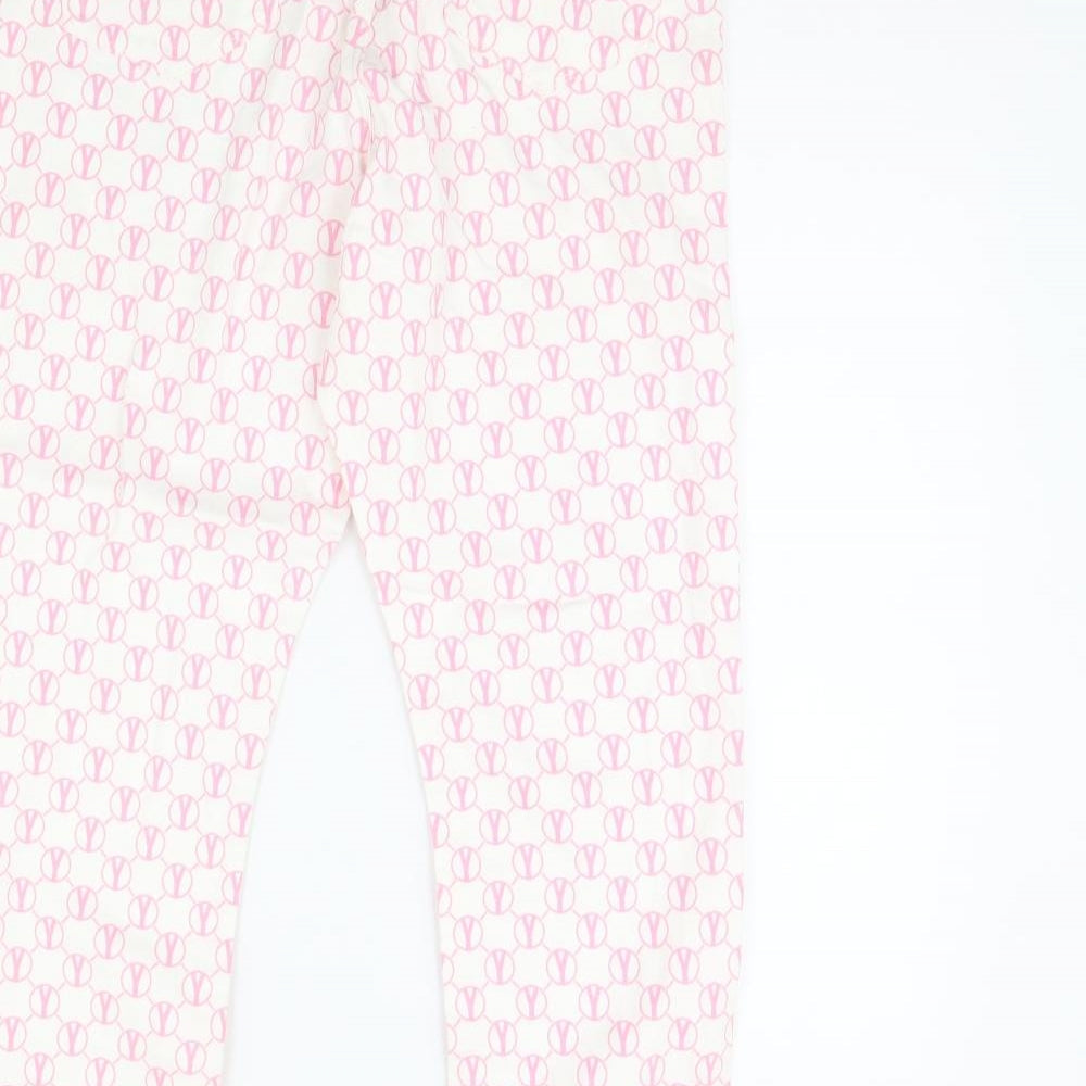 Brand and care label for ASOS women’s white geometric denim skinny jeans, size UK 34, in, 32-inch leg