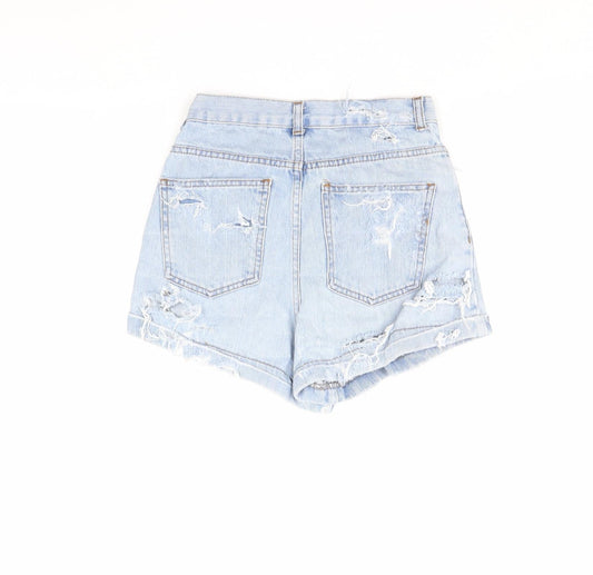 Topshop Womens Blue Denim Cut-Off Shorts Size 26 in