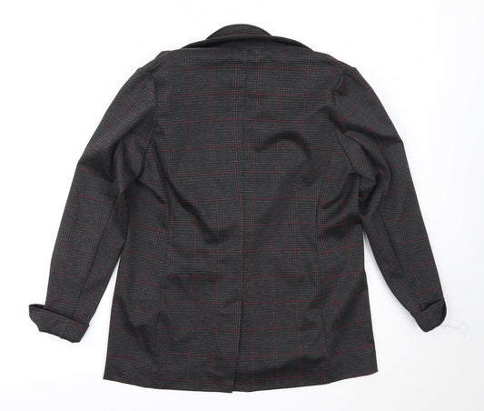 Newlook Womens Grey Check Jacket Blazer Size 10