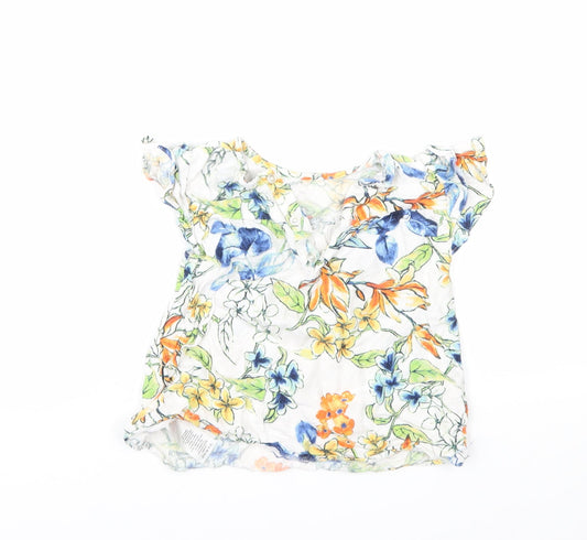 Nutmeg Girls White Floral Basic T-Shirt Size 4-5 Years