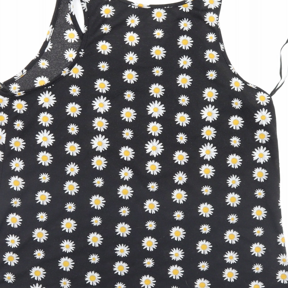 Atmosphere Womens Black Floral Basic Blouse Size 12