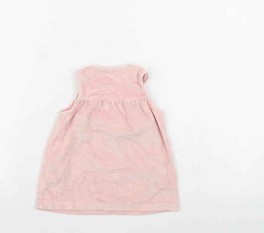 M&S Girls Pink Pinafore/Dungaree Dress Size 3-6 Months