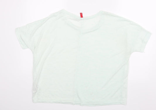H&M Womens Green Velour Basic Blouse Size S
