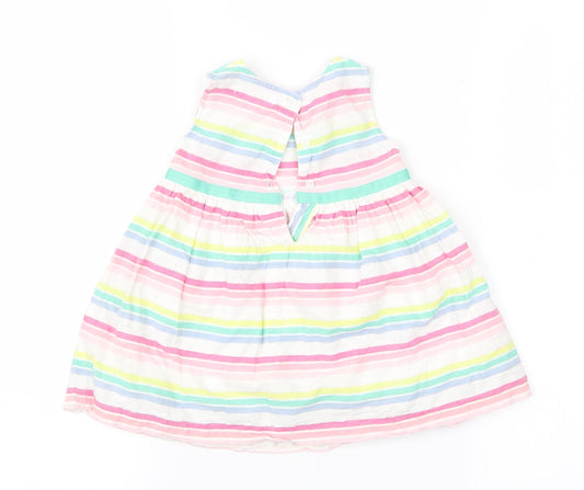 Baby M&Co Girls Multicoloured Striped A-Line Size 6-9 Months