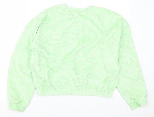 H&M Womens Green Corduroy Pullover Sweatshirt Size M