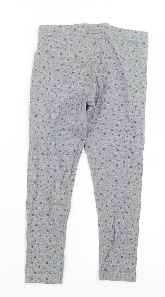 NEXT Girls Grey Geometric Carrot Trousers Size 8 Years