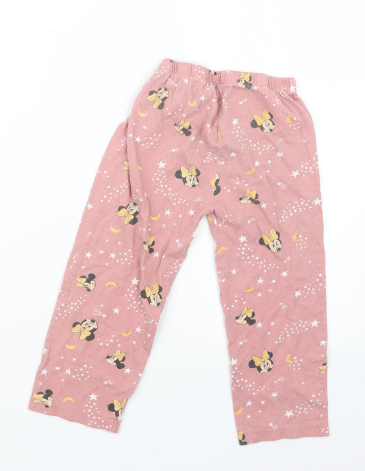 Primark Girls Pink Geometric Capri Pyjama Set Size 3-4 Years - Minnie Mouse