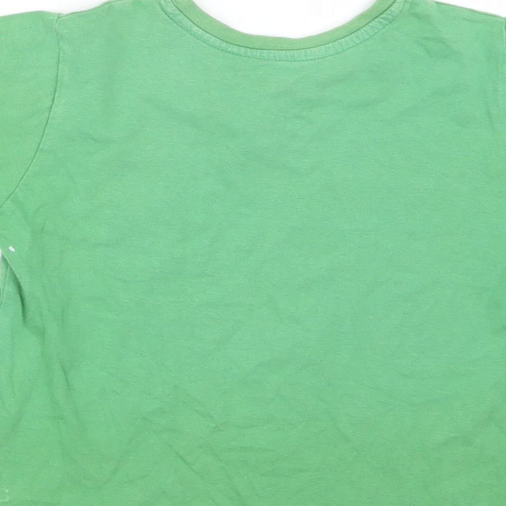 Brand and care label for Rebel boys’ green basic t-shirt, size 4-5, years