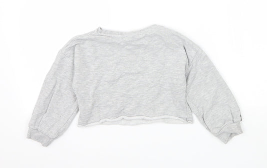 Matalan Girls Grey Jersey Pullover Sweatshirt Size 5 Years