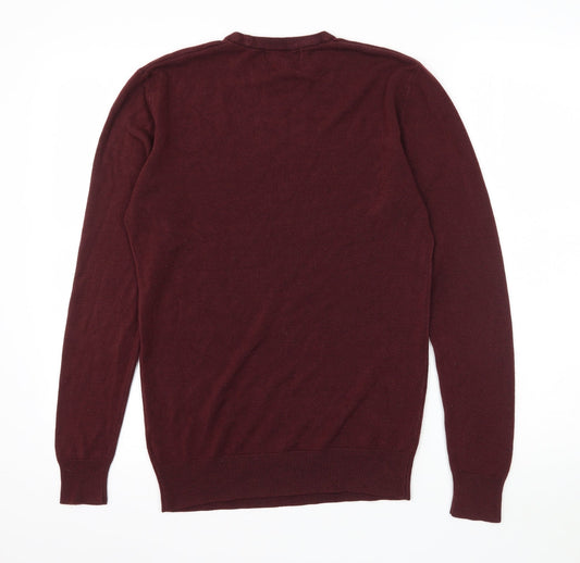 Primark Mens Red Knit Pullover Jumper Size S