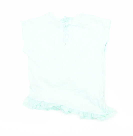 M&S Girls Green Jersey Basic T-Shirt Size 7-8 Years