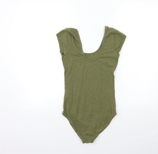 Miss Selfridge Womens Green Basic T-Shirt Size 8