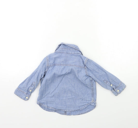 Gap Baby Blue Denim Basic Button-Up Size 12-18 Months