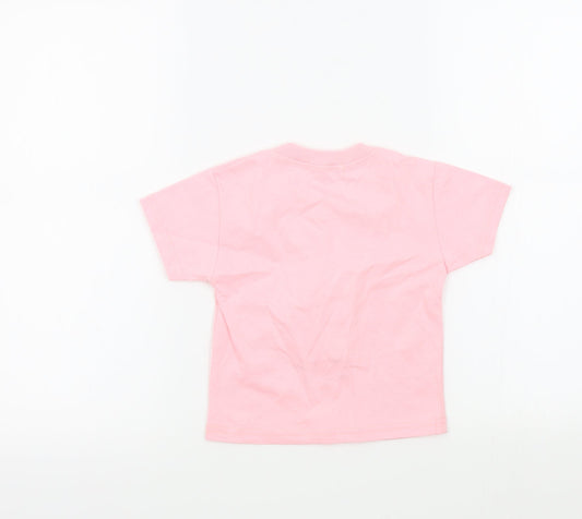 arabikka Girls Pink Colourblock Basic T-Shirt Size 18-24 Months