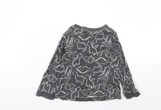 Asda George Boys Grey Geometric Babydoll Pyjama Top Size 12-18 Months