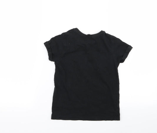 Asda George Boys Black Basic T-Shirt Size 6-7 Years