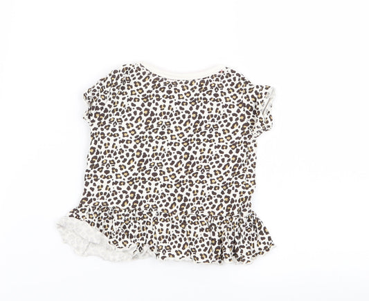 lullaby Girls Multicoloured Animal Print Basic T-Shirt Size 3-6 Months