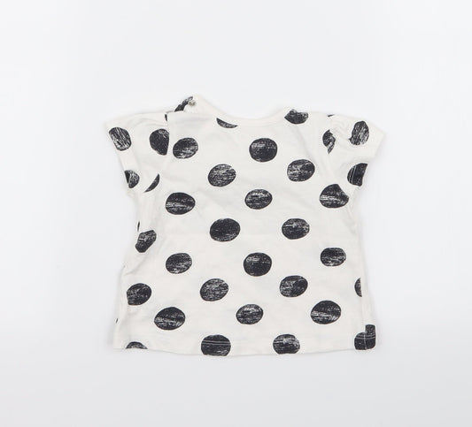 Nutmeg Girls White Polka Dot Basic T-Shirt Size 3-6 Months