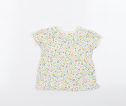 Asda George Girls Multicoloured Floral Basic T-Shirt Size 3-6 Months