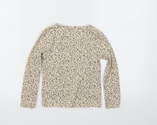 NEXT Girls Beige Animal Print Basic T-Shirt Size 2-3 Years