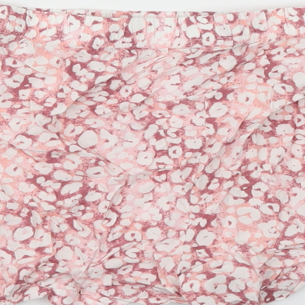 Very Womens Pink Animal Print Cut-Off Shorts Size 16 - Stretch waistband